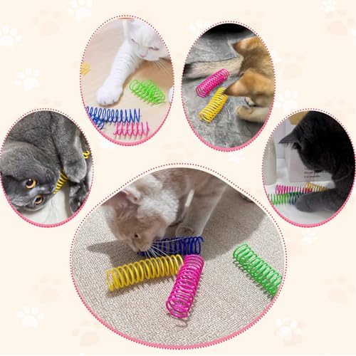 Cat Spiral Spring Toy,320PCS Interactive Indoor Colorful Springs for Kitten Hunting Swatting Biting