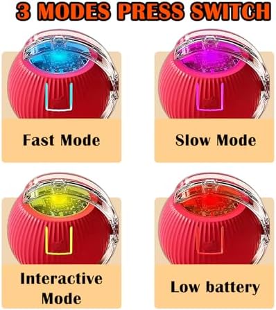 Cat Ball Toy,New Interactive Rolling Cats Dog Toy Balls 360° Smart Automatic Rolling Pet Ball, Fast Moving Toy for Dog,Interactive Toys for Cats (Yellow)