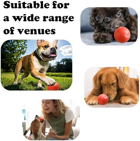 Interactive Duraspin Dog Ball, Self-Bouncing Vibrating & Auto-Rolling, Auto Stop Touch Start Jumping Ball Toy for Medium/Large Dogs (67mm, Orange)