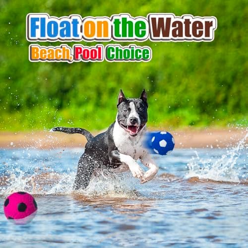 HOLYSTEED Squeaky Dog Toys for Medium Dogs, 2.6" Round Latex Soccer Balls
