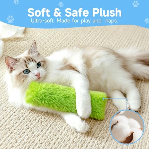 WOUSEDO Cat Toys Pillows 3 Pack, Interactive Kicker Toy with Catnip