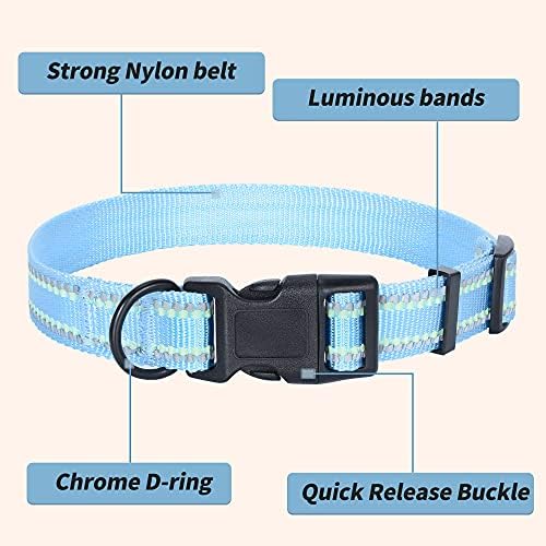 Mile High Life Reflective Dog Collar, Adjustable Lightweight Quick Release
