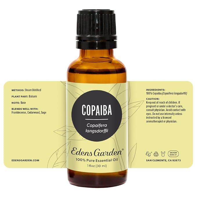 Edens Garden Copaiba Essential Oil- 100% Pure Premium Grade, Undiluted, Natural, Therapeutic, Aromatherapy, The Best for Diffuser, Skin, Face, Hair 30 ml (1 fl oz)