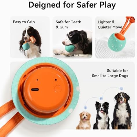 Smart Interactive Dog Toy, Wicked Ball Rolly, Automatic Moving, Bouncing, Rotating, E-TPU Material, Active Rolling Interactive Dog Ball for Medium and Large Dogs