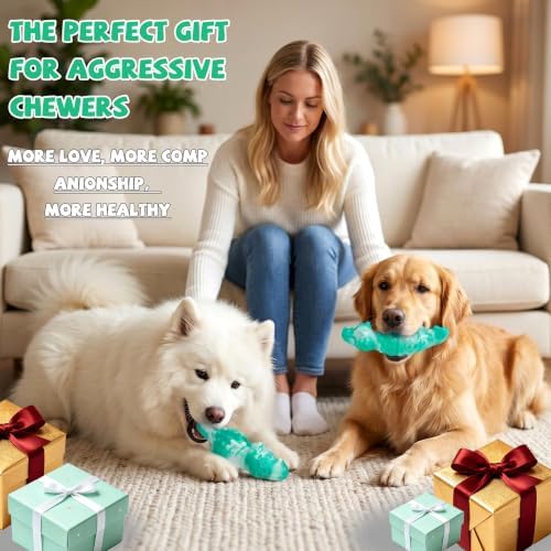 WinTour 2Pack Tough Dog Toys for Aggressive Chewers, Dog Chew Toys for Play