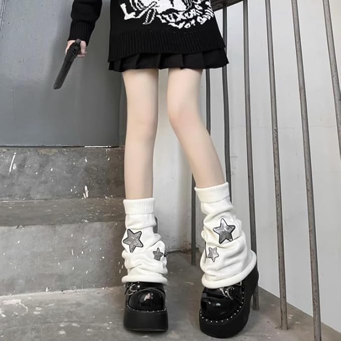 Sexybody Women's Leg Warmers Fashion Knit Warmers Long Socks Cute Y2K Kawaii Japanese Lolita Harajuku Accessories for Girls
