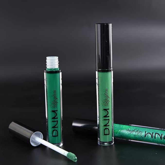 Dark Pale Teal Forest Emerald Green Matte Glitter Shimmer Shiny Liquid Lipstick Lip Stain 3pcs Set for Women Matte+Lipstick Long Lasting Waterproof 24 hr Magic Lipstick 24 Hours original (25#)