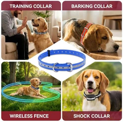 TPU Waterproof Dog Collar Replacement Strap,Easy-Clean,Odor-Resistant e Collar Strap, Shock Collar Replacement Strap Designed for Daily Training and Evening Walks.