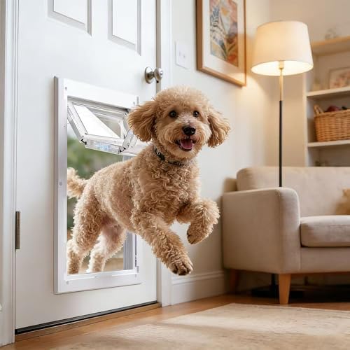 3-Panel Dog Door Flap with 4 Rubber Strips Fits Ideal Pet Product Flap 10.25"x15.75"