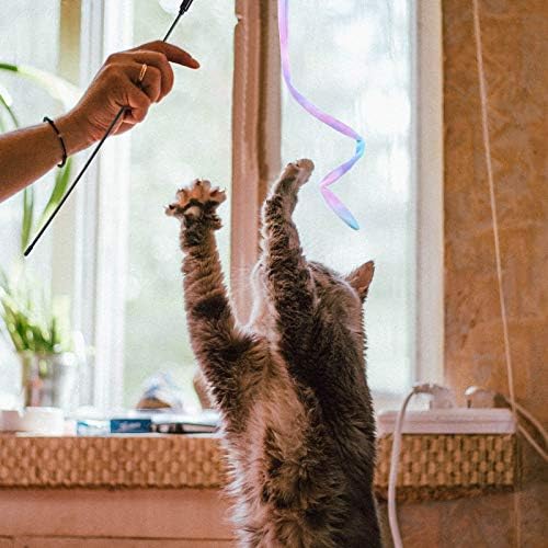 Sumind 3 Pieces Jungle Cat Wand Toys,Rainbow Color