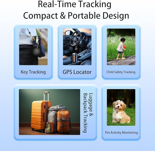 GPS Tracker for Dogs, Smart Collar with Real-Time Locator with Holder | Pet Location Tracker, No Monthly Fee / No SIM Card, Works with iOS Find My, Ultra-Slim, IP68 Waterproof, Reliable
