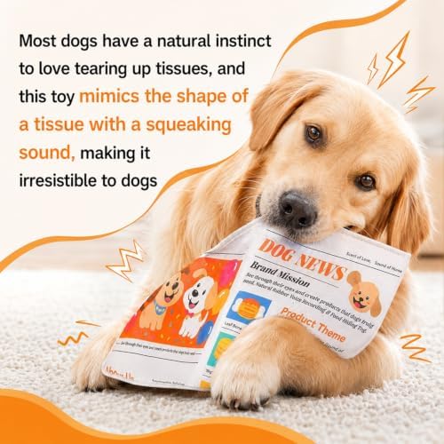 2026 New Crinkle Dog Newspaper Toy Indestructible Newspaper Toys for Dogs Durable Non Shredding Washable,No Stuffing Dog Chew Toy for Puppy Puppies Small and Medium Dogs-2PCS