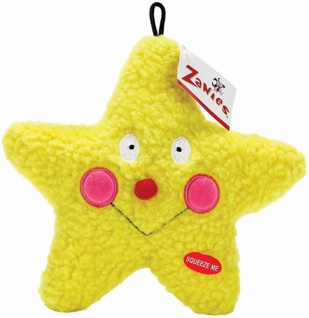 Zanies Smiling Star Dog Toys, Yellow Star, 7.5"