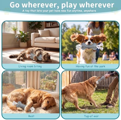 Dog Rope Knot Toy for Small Dogs and Cats Rope Toy for Puppy Teethers Cotton Interactive Pull Dog Toys for Dogs to Relieve Boring for Small Dogs and Cats (Grey)