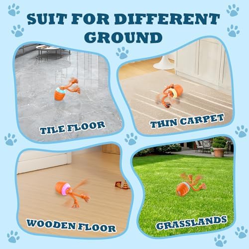 Interactive Dog Toys Ball - New Upgraded Chase Buddy Dog Toy for Medium/Large Dogs, Automatic Moving and Rolling Dogs Ball for Boredom, USB Rechargeable(Orange)