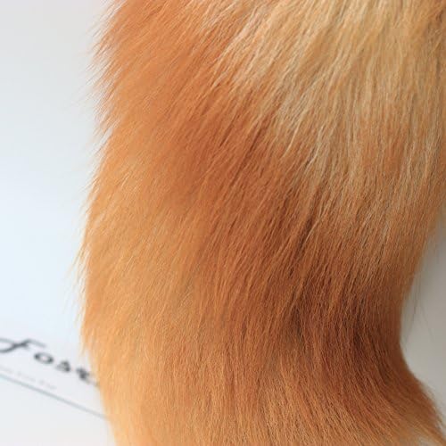 Fosrion Real Fox Tail Fur Hair Cat Bites Catching Hunting Toy (Orange, Only Tail)