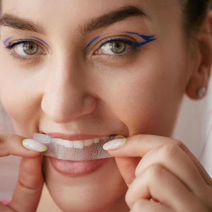 Whitening & Remineralization Teeth Strips | 14-Treatment Kit for Sensitive Teeth | Peroxide-Free Formula with Hydroxyapatite, Bischofite, Papain, Bromelain & Coconut Oil (28 Strips) Water Dent