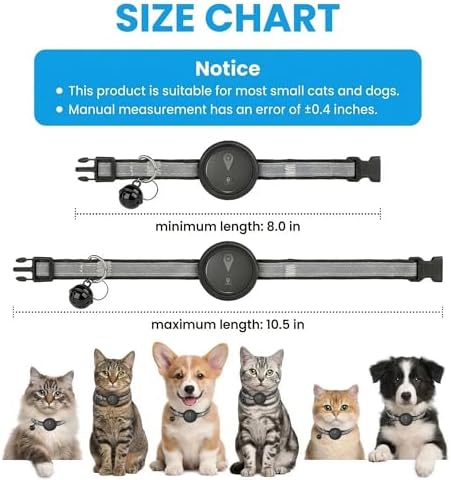 GPS Pet Tracker for Dogs & Cats, Smart Collar with Real-Time Location | No Monthly Fee, Activity Monitoring, Adjustable Reflection Strap, Find My Compatible, Lightweight Wear, Plug And Play