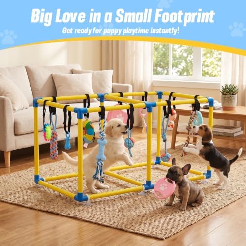 Puppy Play Gym with 12 Hanging Toys (Yollow)