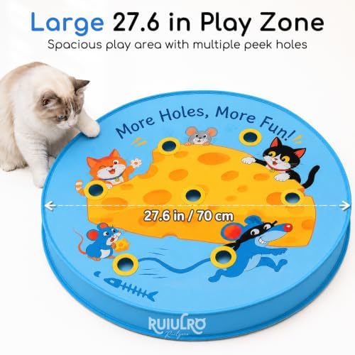 Interactive Cat Toys, Motion Ball 7-Hole Play Mat for Indoor Cats