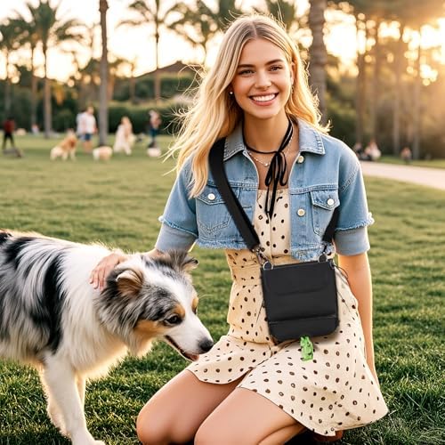 Dog Treat Pouch with 2-Cup Silicone Liner Pet Training Fanny Pack