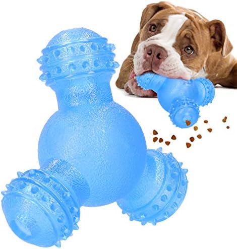 PET Interactive Feeder Ball Durable Teeth Cleaning Toy for Teddy Golden Retriever (Blue)