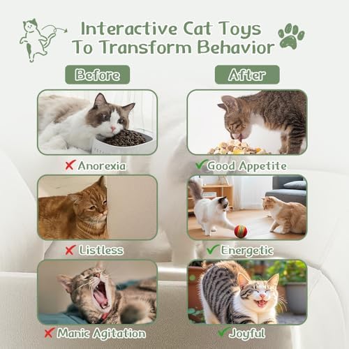 33-Pack Cat Toys for Indoor Cats & Kittens, Interactive Cat Toy