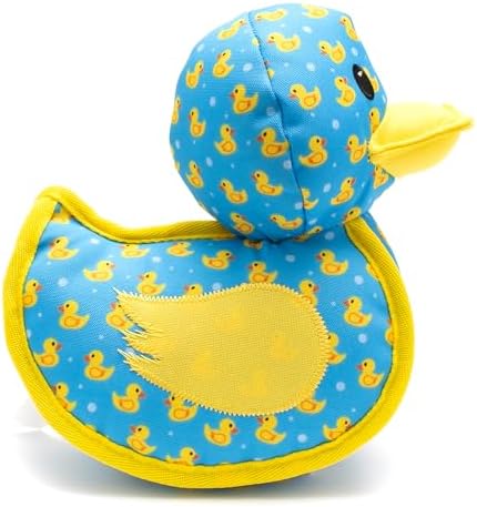 The Worthy Dog Animal Pattern Tough Plush Squeaky Dog Toy, Rubber Duck