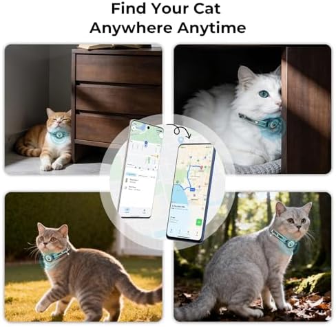 Cat GPS Tracking Collar (iOS & Android), Bluetooth GPS Dog Tracker Green 1P | Pet Activity Monitor No Monthly Fee, Adjustable‑Lightweight Design, Works with Apple Find My and Google Find Hub