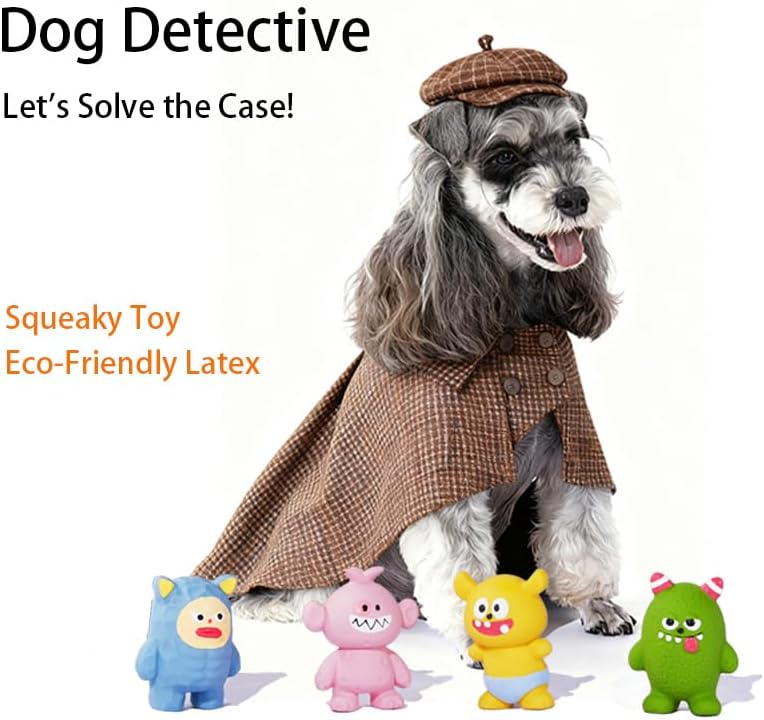 Mikivery Dog Chew Toys Tough Squeaky Latex Toy, for Aggressive Chewers