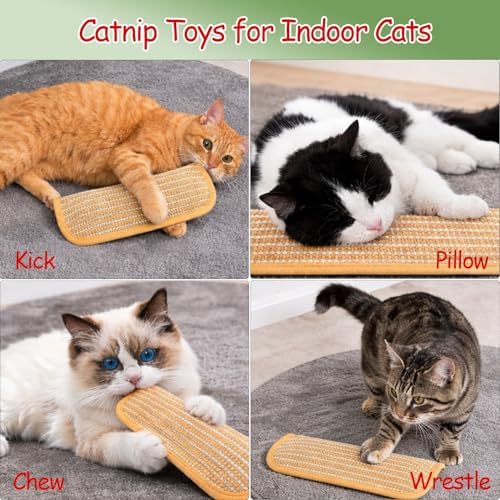 Cat Kicker Toys Pillow Sisal Catnip Cat Toys for Indoor Cat Kitten 3 Pack