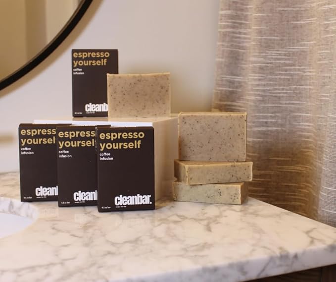 All-natural Bar Soap - Espresso Yourself - Coffee, Almond, Lavender, Peppermint, and Lemon Exfoliating Bar Soap, 4.5 oz