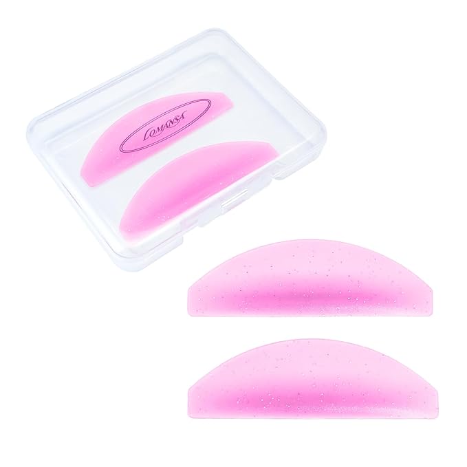 Flat Lash Lift Shields Glueless Ultra Thin Silicone Pads for Perming Lotion No.1, Lash Softening Shields for Easy Korean Eyelash Lift (Glitter Rose)