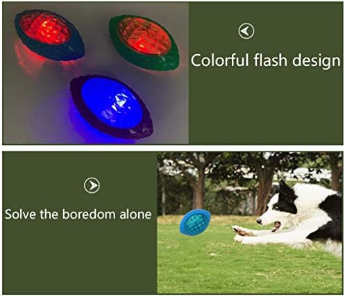 Dog Puppy Rubber Football Shape LED Light Sound Bouncy Ball Tooth Chew Molar Interactive Training Toy Pet Supplies, Green