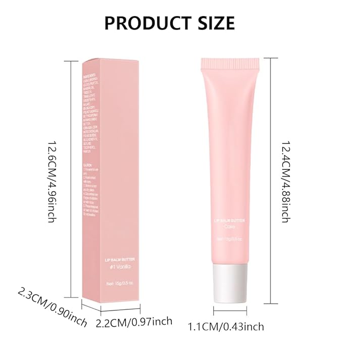 Summer Butter Lip Balm Lip Gloss, Ultra-Hydrating Natural Vegan Lip Balm, Sheer-Tinted Shine & Hydration, Soothes & Softens Dry Lips Skincare, Bálsamo labial hidratante #4 Cake 0.5 Fl Oz