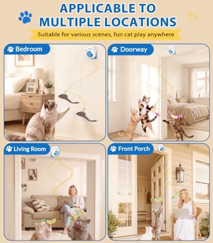 Interactive Cat Toys for Indoor Cats, Remote & 4Modes Automatic Flying Bird