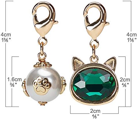 Blueberry Pet Cat Accessory Set of Pearl and Crystal Kitty, Pack of 2 Accessories for Cats & Dogs
