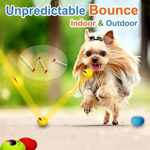 Latex Squeaky Dog Toys for Small Dogs & Mini Breeds, 2.2" Flat Ball