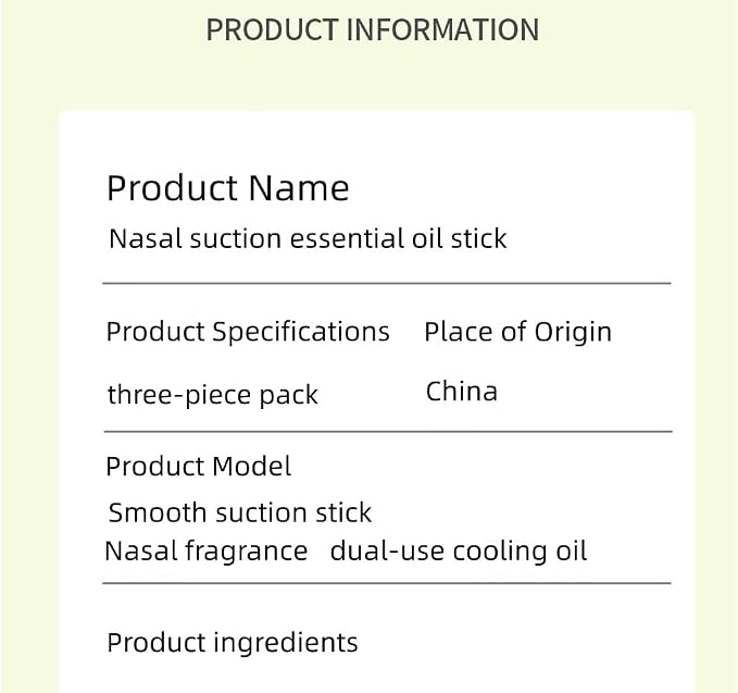 Zonebutton Nasal Inhaler Stick Pack of 3, Aromatherapy Essential Oil Inhaler with Menthol & Mint, Cooling Herbal Scent for Daily Refresh, Focus, Home, Work & Travel(Mint)