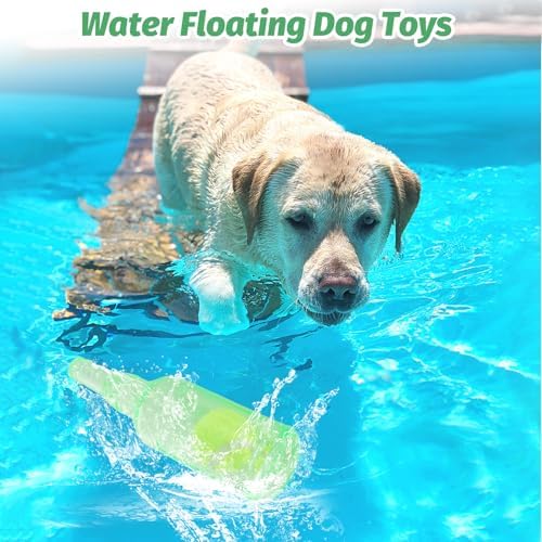 Green Water Bottle Dog Toy,Crunchnplay Bottle Toy for Dogs,Floating Dog Chew Toys,Squeaky Dog Toys for Aggressive Chewers,Dog Toy Water Bottle Cruncher,Interactive Dog Toys for Small Dogs Boredom