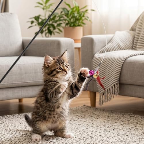 5Pcs 22" Cat Wand String Replacement Cat Toy Wire String