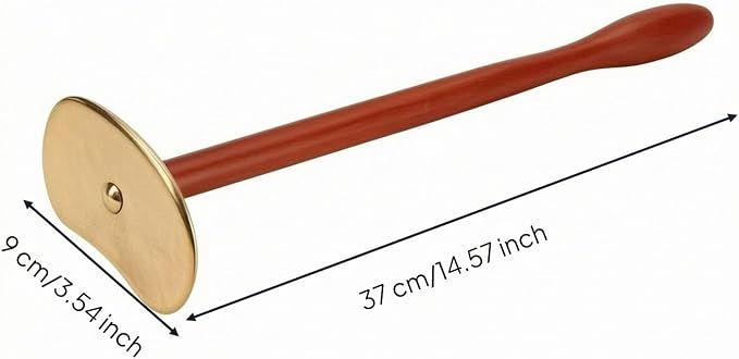 37cm Body Gua Sha Tool with Wooden Handle for Back, Neck & Shoulder, A | Muscle Scraper & Gua Sha Paddle for Lymphatic Drainage, Muscle Pain Relief, Body Contouring & Shaping