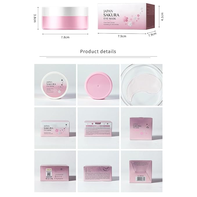 1 Box Sakura Eye Mask Soothing Lifting Firming Moisturizing Firming Eye Mask, 70g / 50 Pieces