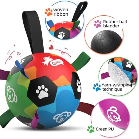 QDAN Large Dog Toys, Big Dog Balls for Aggressive Chewers, Birthday Gifts