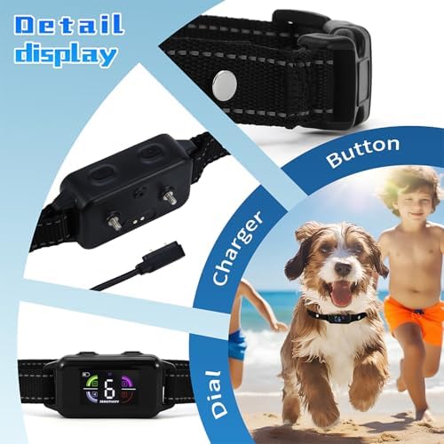 Smart Dog Bark Collar for Small, Medium & Large Dogs, Anti-Barking Training Collar with Adjustable Sensitivity, Beep & Vibration Modes, Humane & Waterproof, Rechargeable Bark Collar,