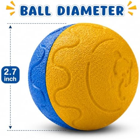 Smart EVA Motion Activated Self Play Bouncing Interactive Electric Automatic Moving Enrichment Dog Chase Teaser Ball Toys Rechargeable Mental Brain Stimulation for Small Medium Large Dogs to Keep Busy