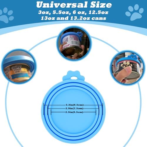 Cat Treat Spoon Squeeze & 3 Pcs Can Lids | Cat Treat Feeder for Liquid Snack | Universal Silicone Pet Can Covers BPA Free | Churu Spoon Dispenser(Blue)