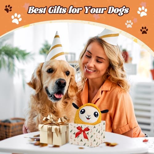 Moving Dog Toys, 2026 Upgraded Jumping Squeaky Moving Dog Ball, Rechargeable Plush Chew Toys for Small/Medium/Large Dogs (Orange)