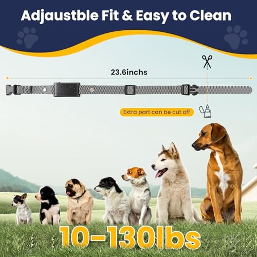 Wireless Dog Fence, Electric Fence for Dogs with Training Collar 185 Days Standby Time, Waterproof & Flash Light Portable Dog Perimeter Collar with 3 Training Mode for 2 Dogs Large Medium
