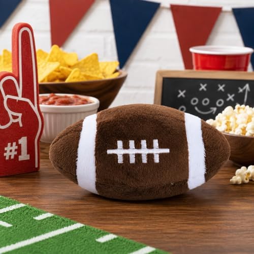 LUOZZY Plush Rugby Dog Chew Toy Stuffed Football Ball for Puppy Training